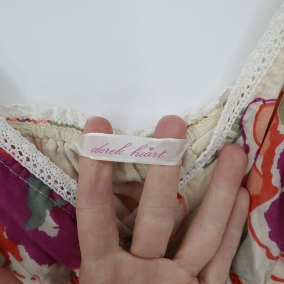 Derek Heart Babydoll Sundress Womens L Cream Bloomcore Girlhood Boho Cottagecore - Picture 2 of 16